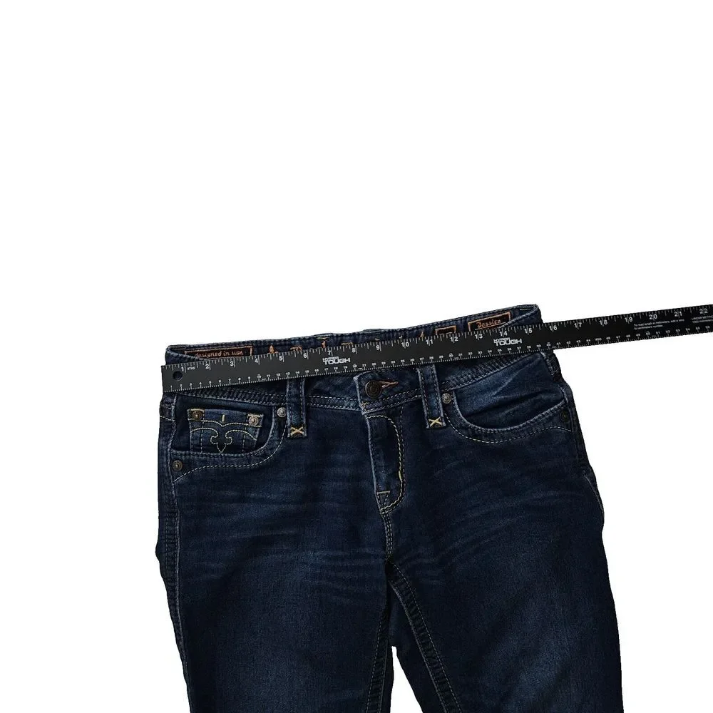 Rock Revival Womens 29 Jessica Skinny Blue Denim Jeans Flap Pockets Actual 31x31